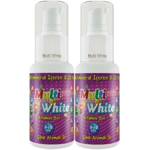 Multi White Diş Macunu 50ML Çilek Aromalı Bol Vitaminli (0-10 Yaş) (2 Li Set)