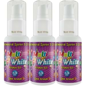 Multi White Diş Macunu 50ML Çilek Aromalı Bol Vitaminli (0-10 Yaş) (3 Lü Set)