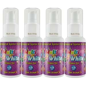 Multi White Diş Macunu 50ML Çilek Aromalı Bol Vitaminli (0-10 Yaş) (4 Lü Set)