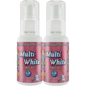 Multi White Diş Macunu 50ML Sakız Aromalı Bol Vitaminli (0-10 Yaş) (2 Li Set)