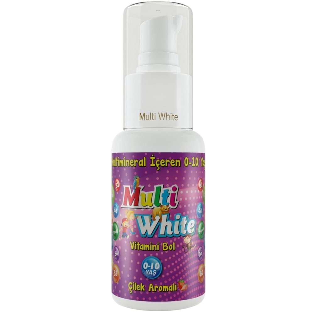 Multi White Diş Macunu 50ML Karma Muz-Çilek-Sakız Aromalı Bol Vitaminli (0-10 Yaş) (3 Lü Set)