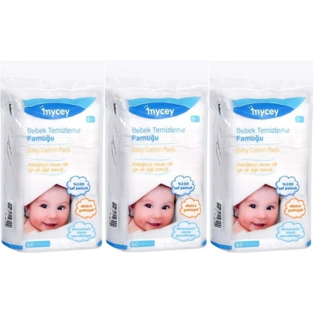 Mycey Bebek Temizleme Pamuğu 180 Adet (3PK*60)