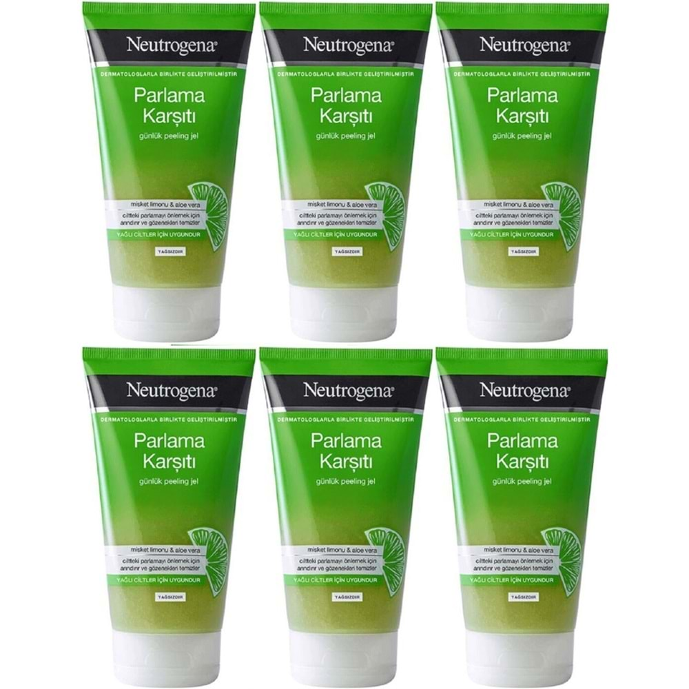 Neutrogena Parlama Karşıtı Yağsız Peeling Jel 150ML (6 Lı Set)