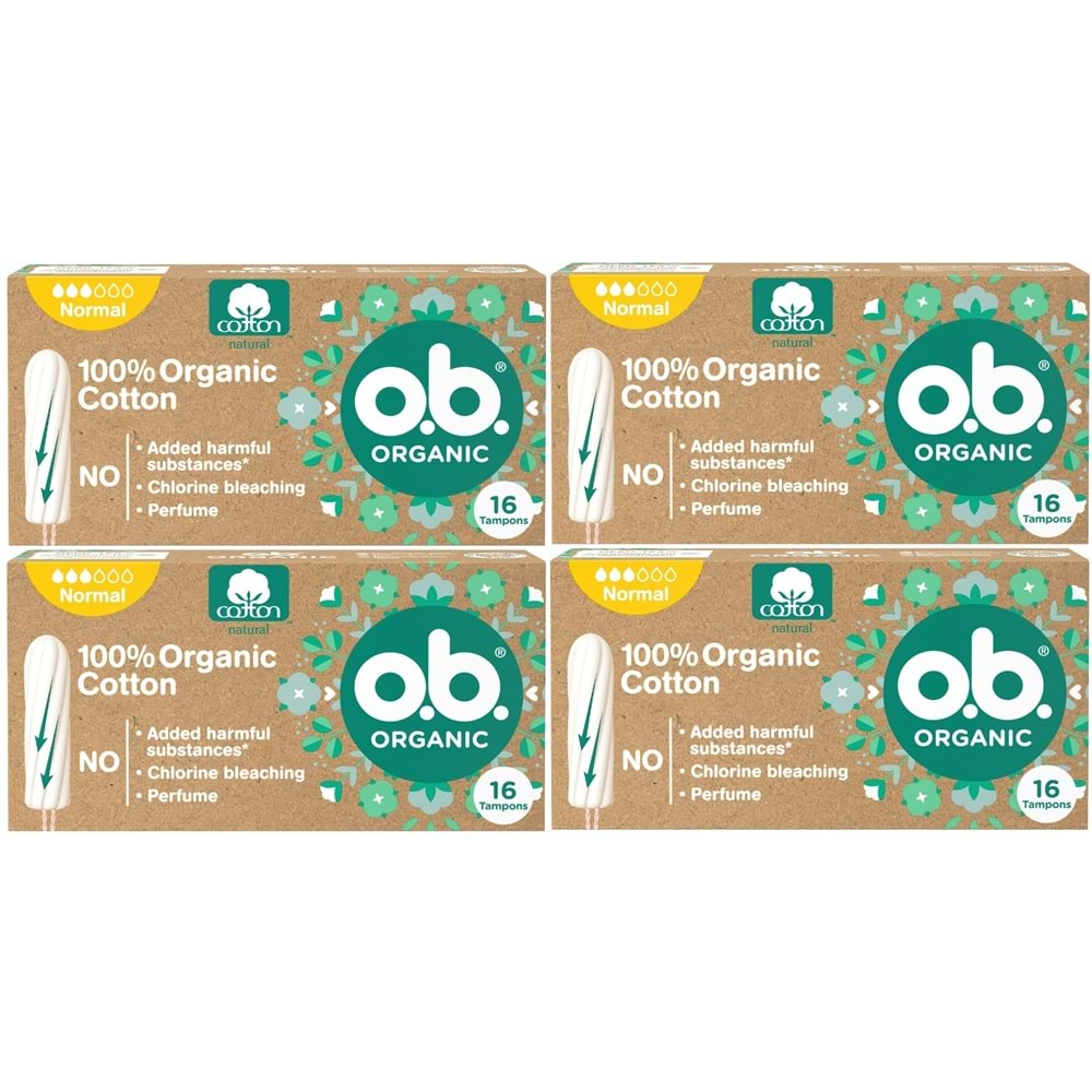 O.B Organic Normal Tampon 64 Lü Set (4PK*16)