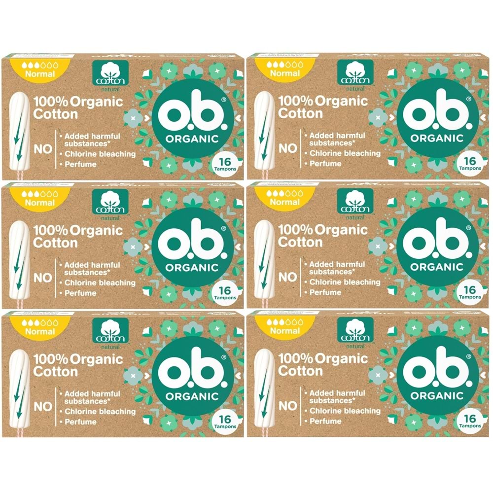 O.B Organic Normal Tampon 96 Lı Set (6PK*16)