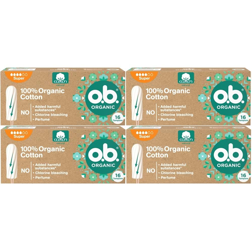 O.B Organic Süper Tampon 64 Lü Set (4PK*16)