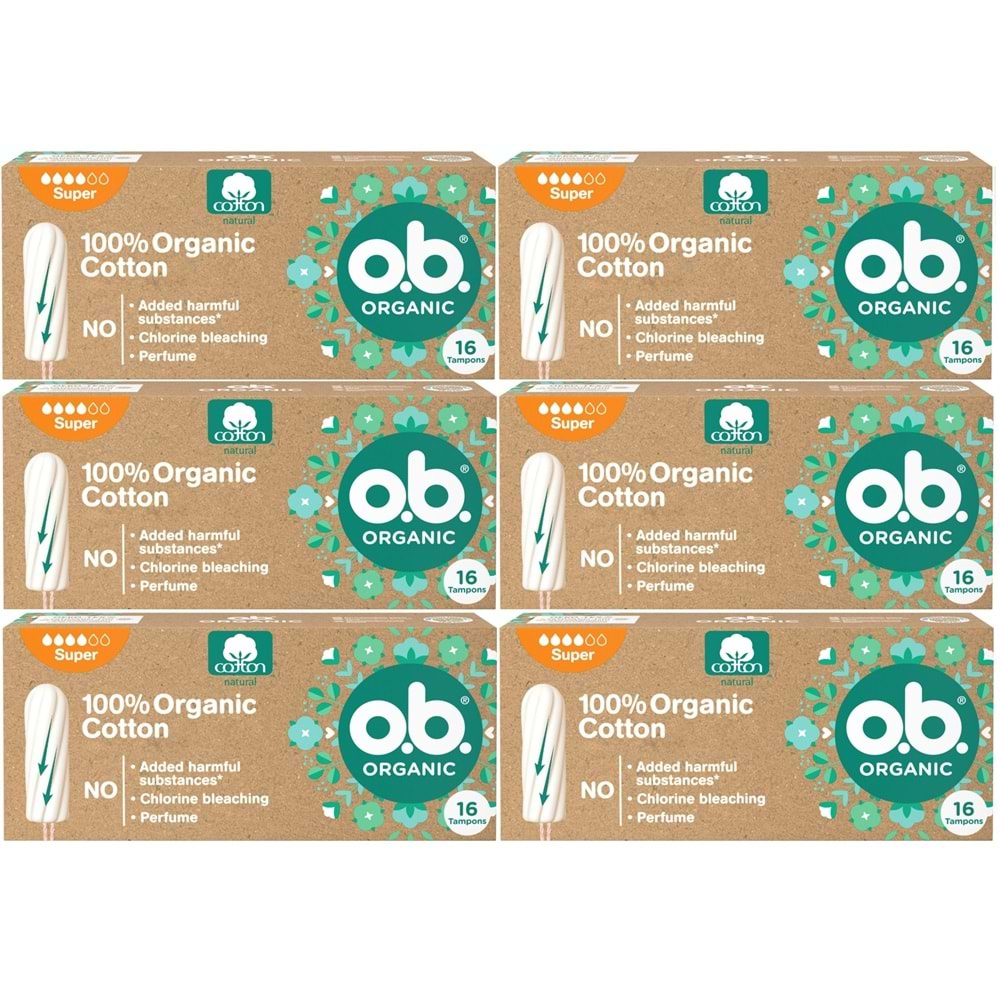 O.B Organic Süper Tampon 96 Lı Set (6PK*16)