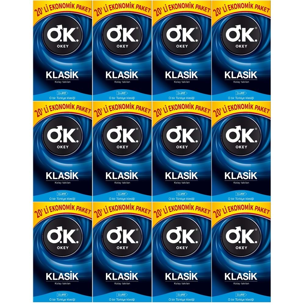 Okey Prezervatif 240 Adet Klasik Ekonomik Pk (12 Li Set)