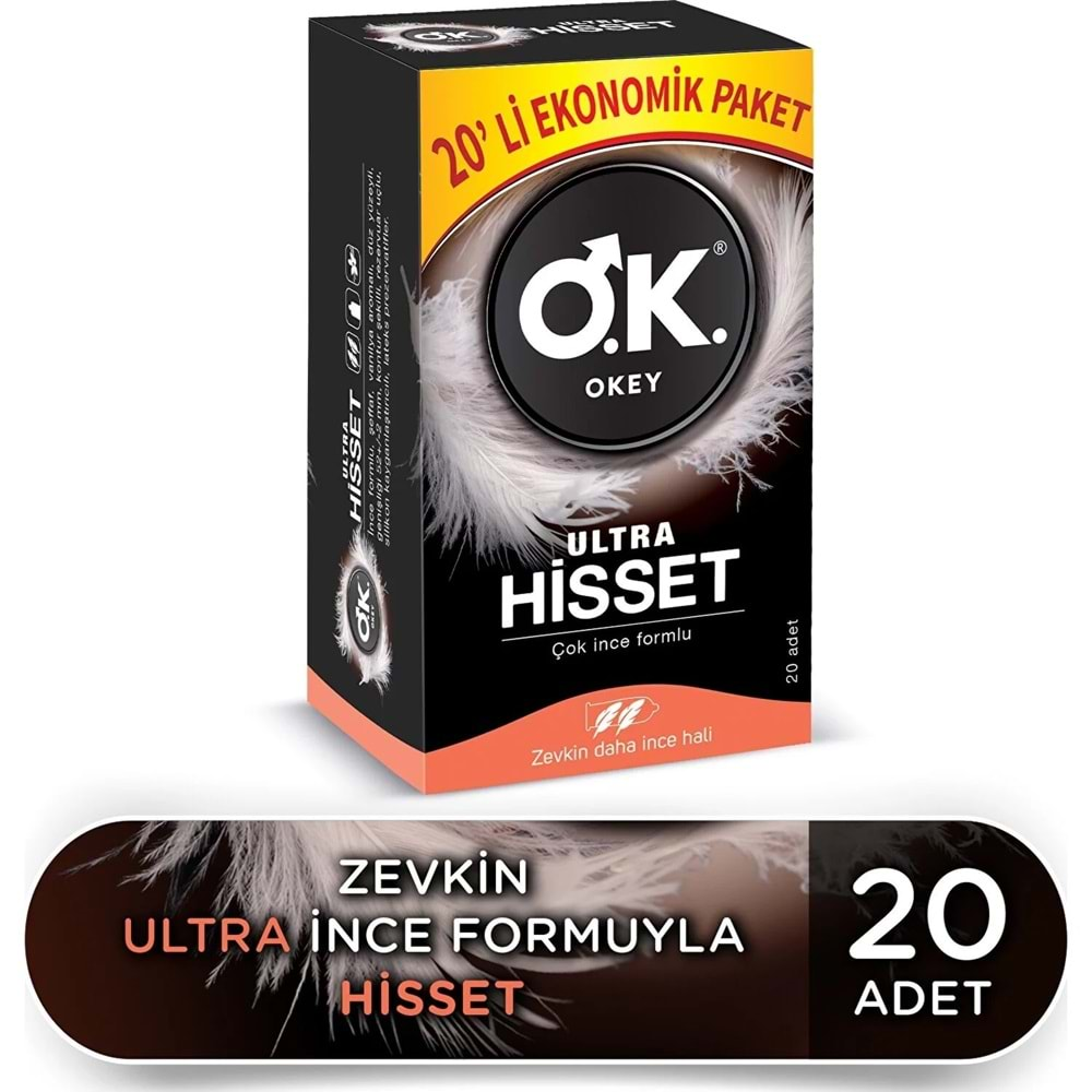 Okey Prezervatif 40 Adet Ultra Hisset Ekonomik Pk (2PK*20)