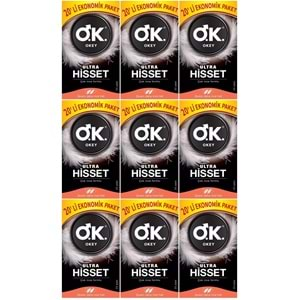 Okey Prezervatif 180 Adet Ultra Hisset Ekonomik Pk (9 Lu Set)