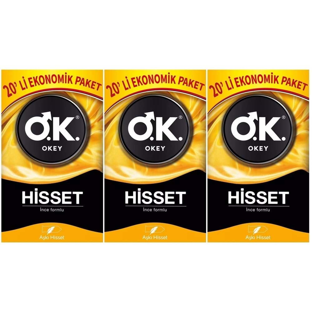 Okey Prezervatif 60 Adet Hisset Ekonomik Pk (3 Lü Set)