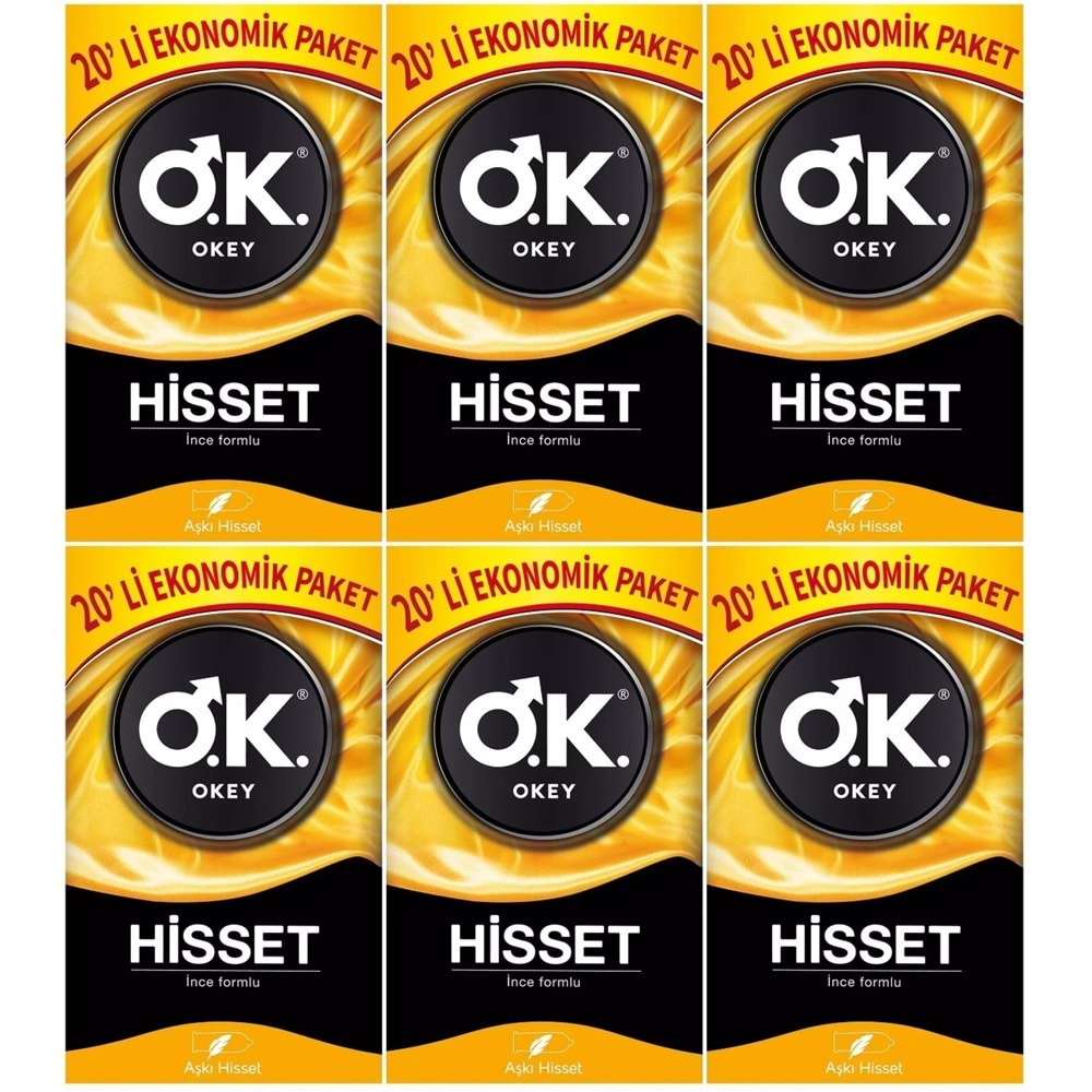 Okey Prezervatif 120 Adet Hisset Ekonomik Pk (6 Lı Set)