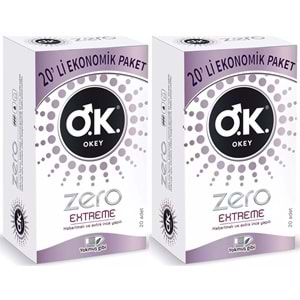 Okey Prezervatif 40 Adet Zero Extreme Ekonomik Pk (2 Li Set)