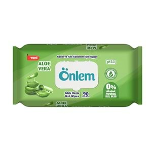 Önlem Islak Havlu Mendil 90 Yaprak Aloe Vera Plastik Kapaklı (9 Lu Set) (810 Yaprak)