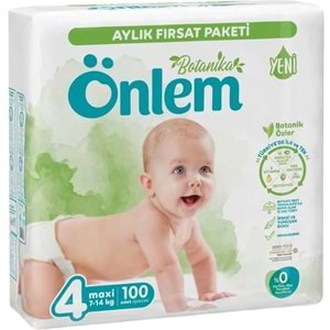 Önlem Bebek Bezi Botanika Beden:4 (4-9KG) Maxi 200 Adet Aylık Ekonomik Fırsat Pk