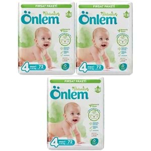 Önlem Bebek Bezi Botanika Beden:4 (4-9KG) Maxi 216 Adet Aylık Fırsat Pk