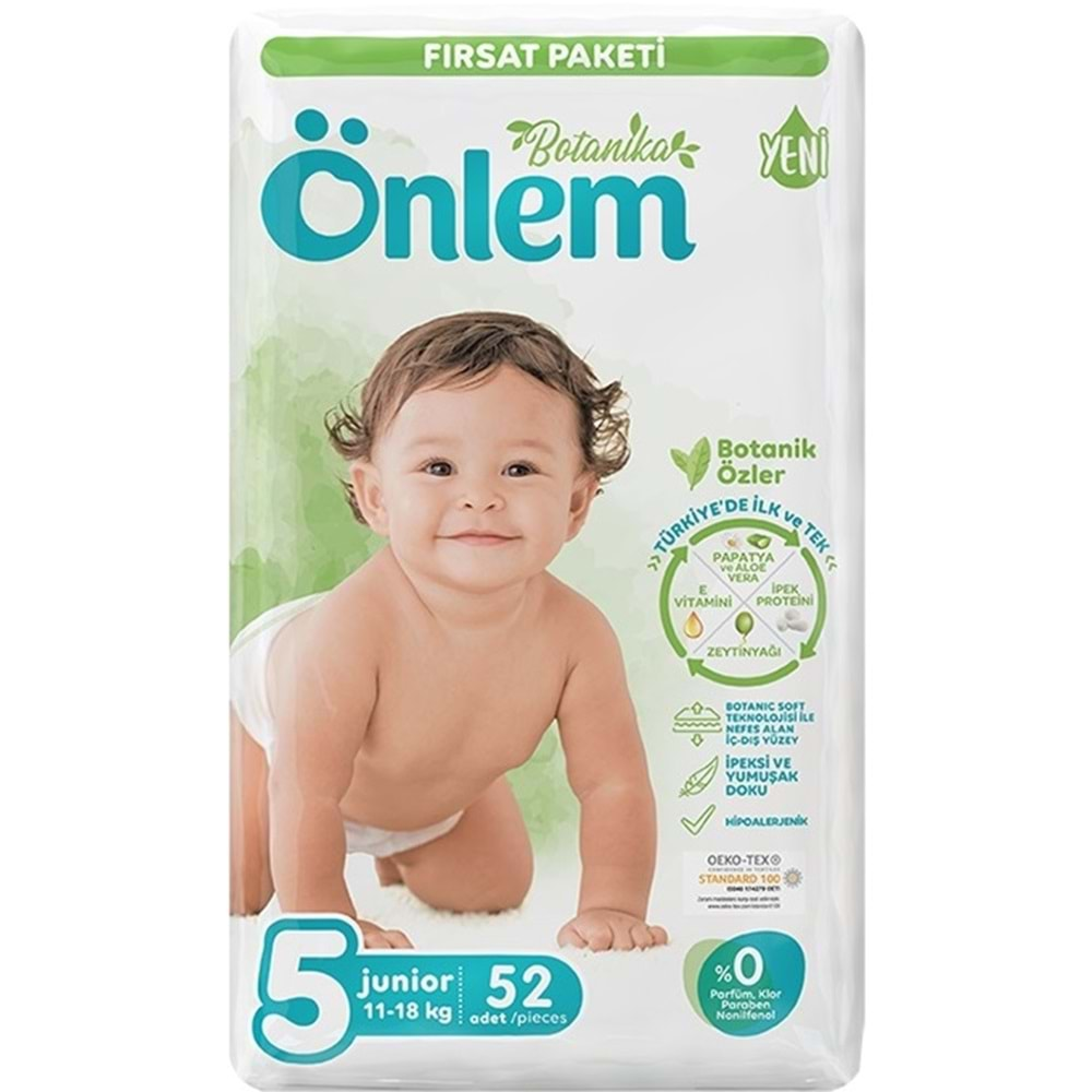 Önlem Bebek Bezi Botanika Beden:5 (11-18KG) Junior 104 Adet Ekonomik Fırsat Pk