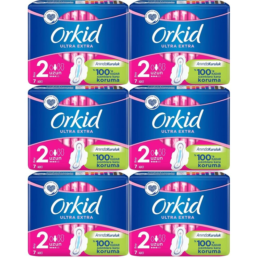 Orkid Hijyenik Ped Ultra Extra Koruma Uzun 42 Adet (6PK*7)