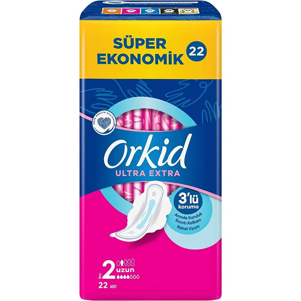 Orkid Hijyenik Ped Ultra Extra Koruma Uzun 264 Adet Süper Ekonomik Pk (12PK*22)