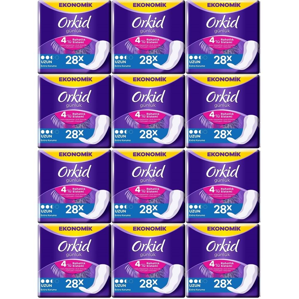 Orkid Günlük Ped Ekstra Koruma Uzun 336 Adet Ekonomik Pk (12PK*28)