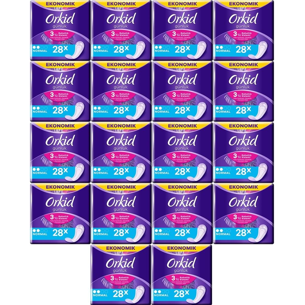 Orkid Günlük Ped Günlük Koruma Normal 504 Adet Ekonomik Paket (Tekli Paketlerde) (18PK*28)