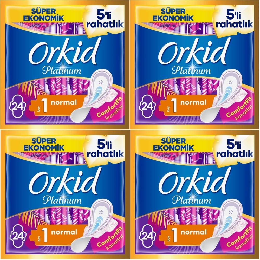 Orkid Platinum Hijyenik Ped Normal 96 Adet (4PK*24) Süper Ekonomik Pk