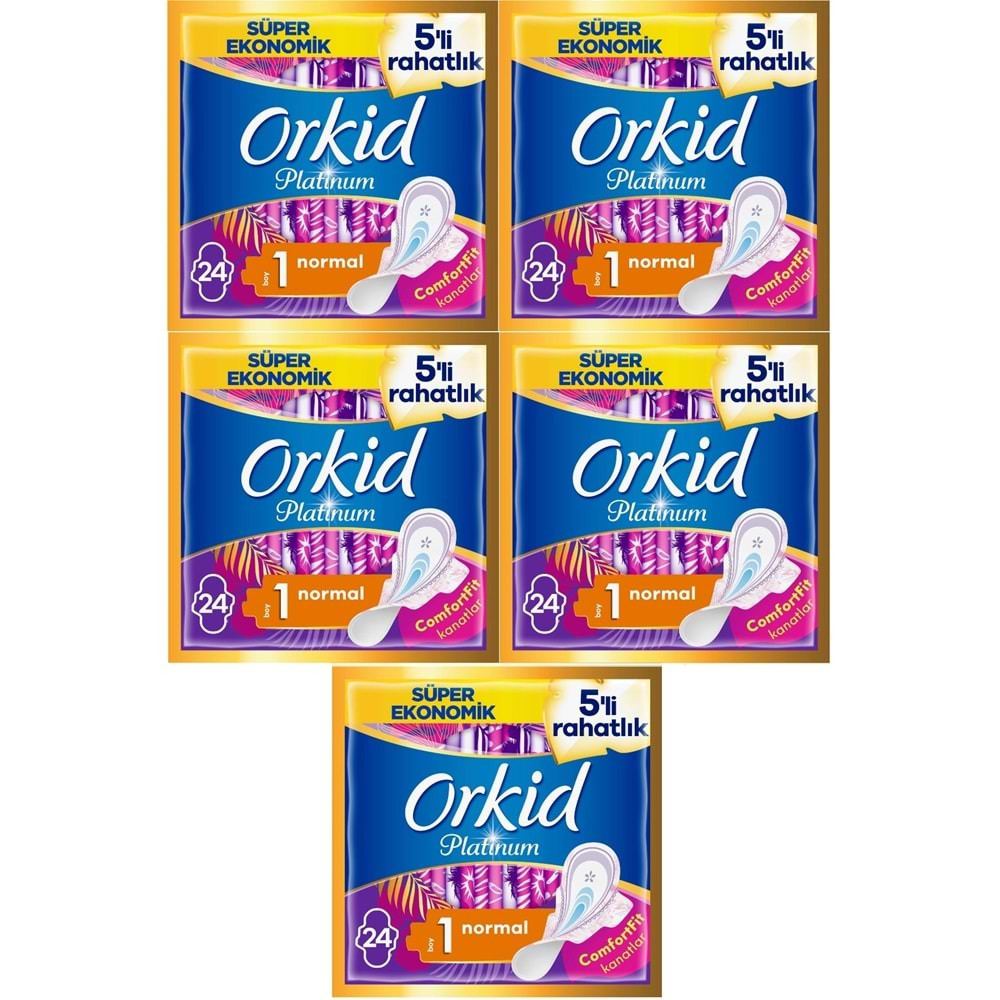 Orkid Platinum Hijyenik Ped Normal 120 Adet (5PK*24) Süper Ekonomik Pk