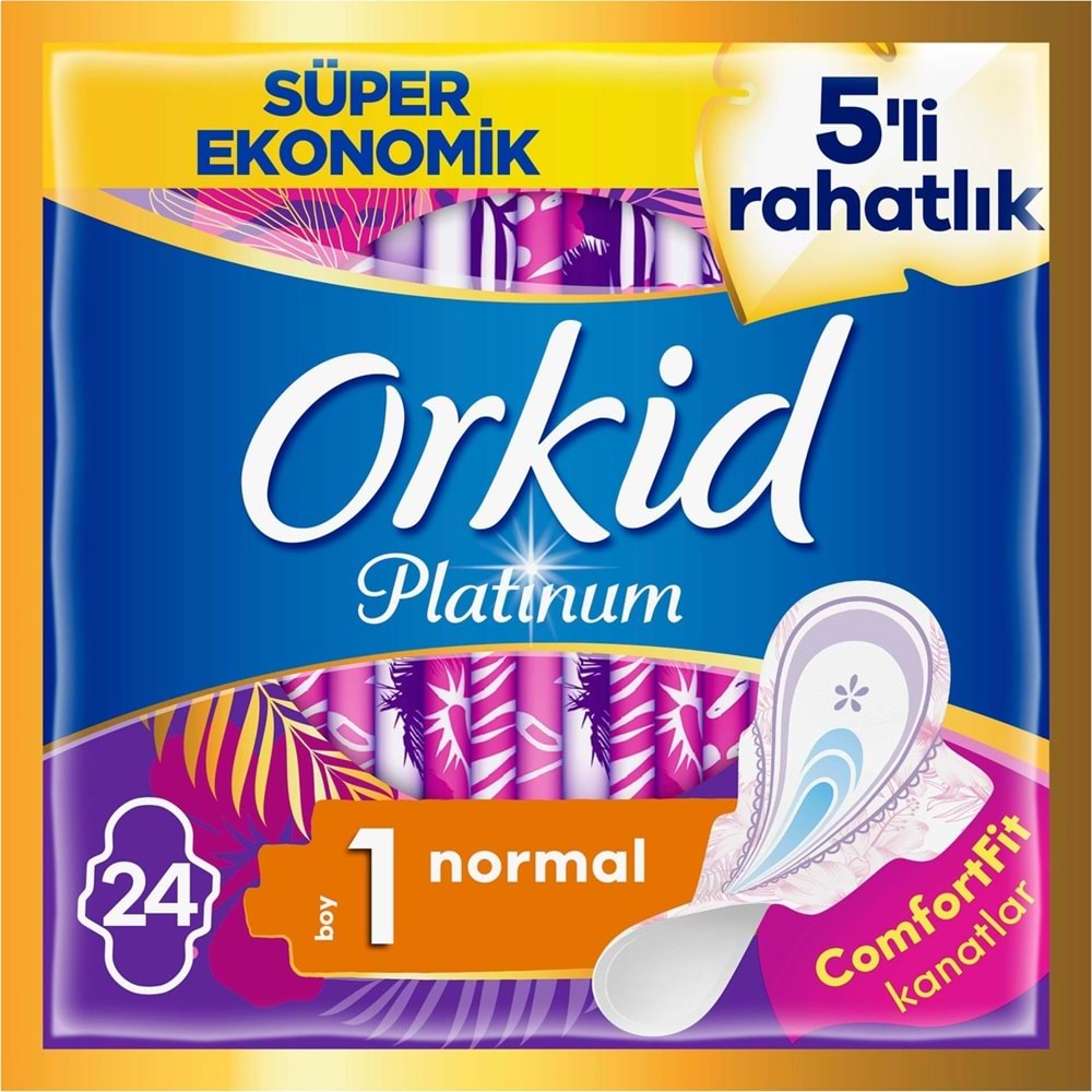 Orkid Platinum Hijyenik Ped Normal 120 Adet (5PK*24) Süper Ekonomik Pk