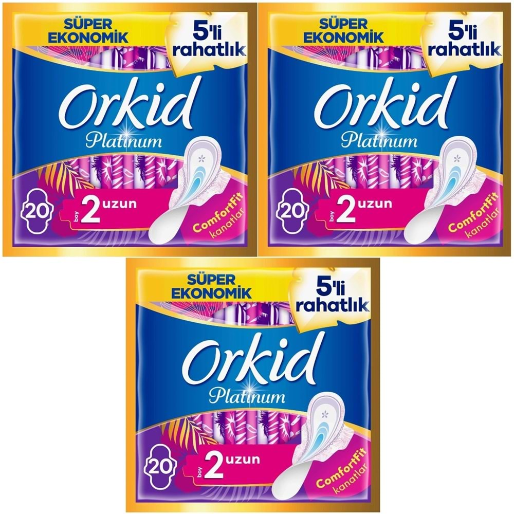 Orkid Platinum Hijyenik Ped Uzun 60 Adet (3PK*20) Süper Ekonomik Pk