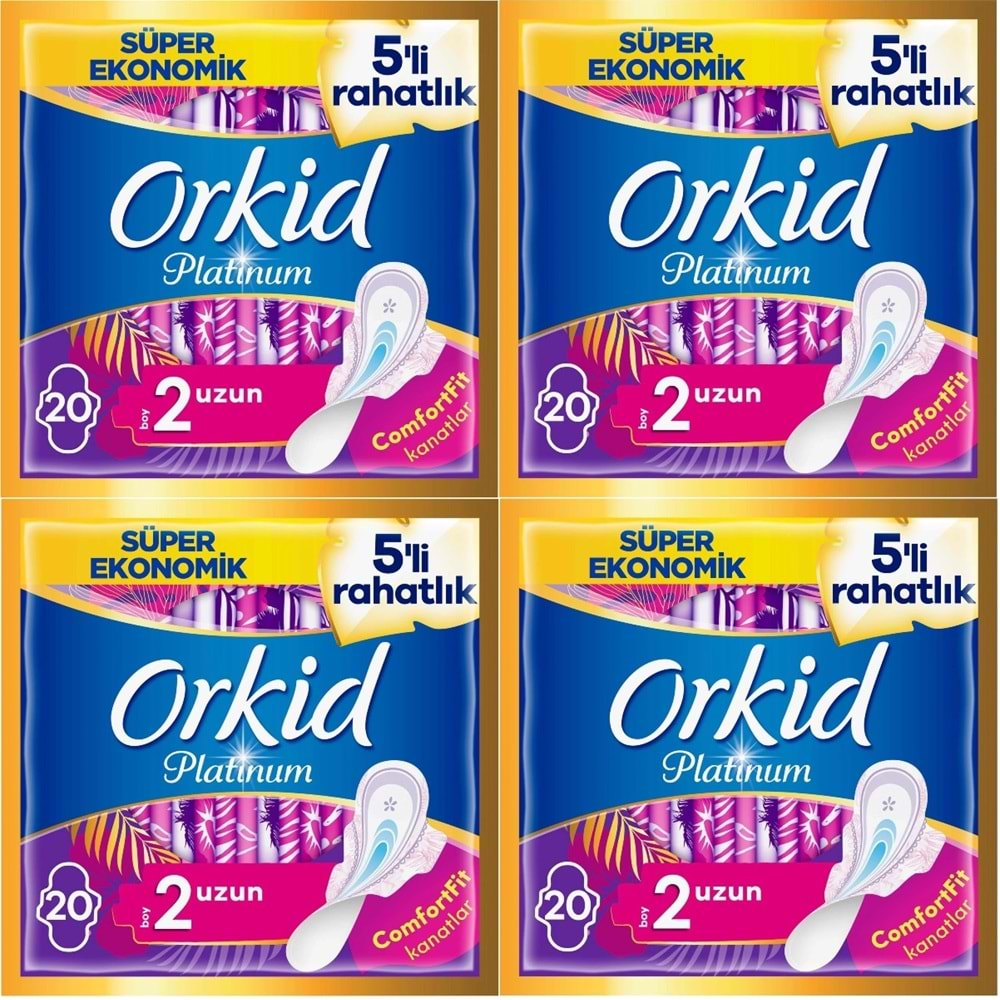 Orkid Platinum Hijyenik Ped Uzun 80 Adet (4PK*20) Süper Ekonomik Pk