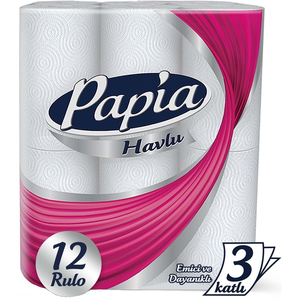 Papia kağıt Havlu 24 Lü Set (3 Katlı) (2PK*12)