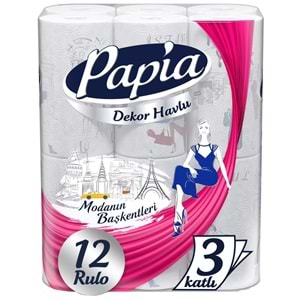 Papia Kağıt Havlu Decor (Modanon Başkentleri Desenli) 24 Lü Set (2Pk*12)