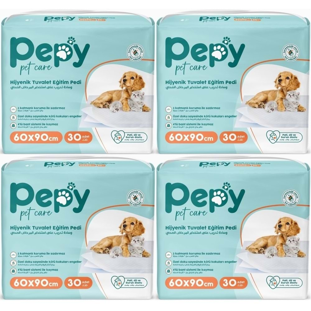 Pepy Evcil Hayvan Tuvalet Eğitim Pedi 60*90CM 120 Adet (4PK*30)