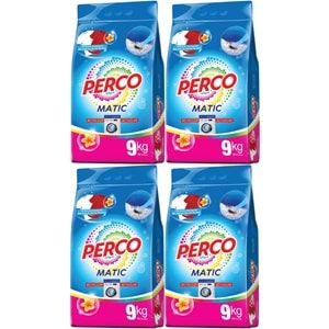 Perco Matik Toz Çamaşır Deterjanı 36KG Beyazlar ve Renkliler Tüm Çamaşırlar (288 Yıkama) (4PK*9KG)