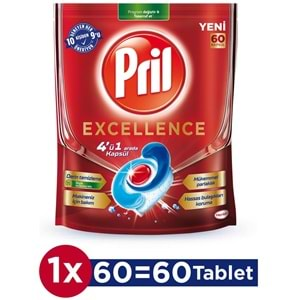 Pril Bulaşık Makinesi Deterjanı Kapsül Tablet Excellence 4 ü 1 Arada 120 Adet (2PK*60)