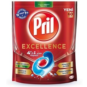 Pril Bulaşık Makinesi Deterjanı Kapsül Tablet Excellence 4 ü 1 Arada 240 Adet (4PK*60)