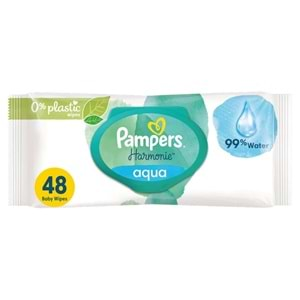 Prima Pampers Harmonie Islak Havlu Mendil Aqua Pure 48 Yaprak 2 Li Set (96 Yaprak) Organik Pamuk