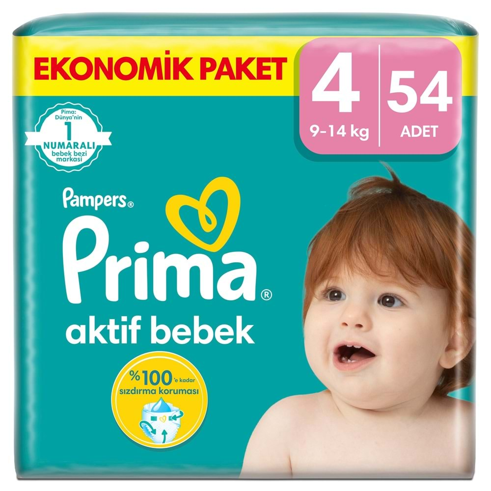 Prima Bebek Bezi Beden:4 (9-14Kg) Maxi 324 Adet Süper Ekonomik Mega Pk