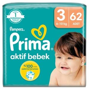 Prima Bebek Bezi Beden:3 (6-10Kg) Midi 372 Adet Süper Ekonomik Mega Pk