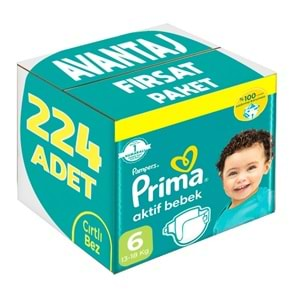 Prima Bebek Bezi Beden:6 (13-18KG) Extra Large 224 Adet Avantaj Fırsat Pk