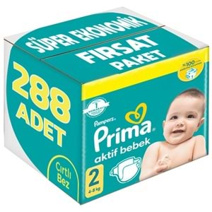 Prima Bebek Bezi Beden:2 (4-8Kg) Mini 288 Adet Süper Ekonomik Fırsat Pk