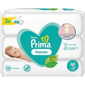 Prima Islak Havlu Mendil Hassas Ciltler İçin Bitki Bazlı Kokusuz (18 Li Set) (6PK*3) 936 Yaprak