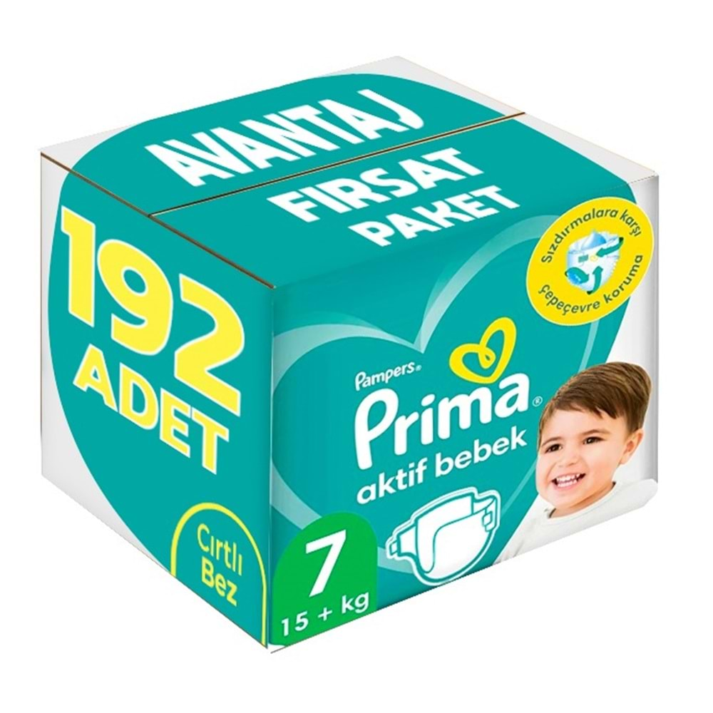 Prima Bebek Bezi Beden:7 (15+KG) XX Large 192 Adet Avantaj Fırsat Pk