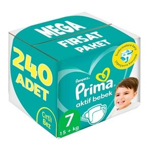 Prima Bebek Bezi Beden:7 (15+KG) XX Large 240 Adet Mega Fırsat Pk