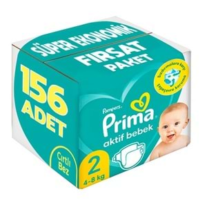 Prima Bebek Bezi Beden:2 (4-8Kg) Mini 156 Adet Süper Ekonomik Fırsat Pk