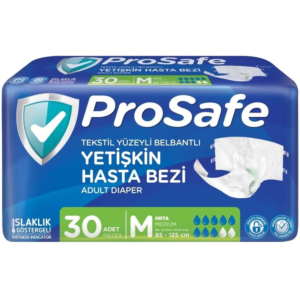 Prosafe Hasta Bezi Yetişkin Bel Bantlı Tekstil Yüzey M-Orta Boy 360 Adet (12PK*30)