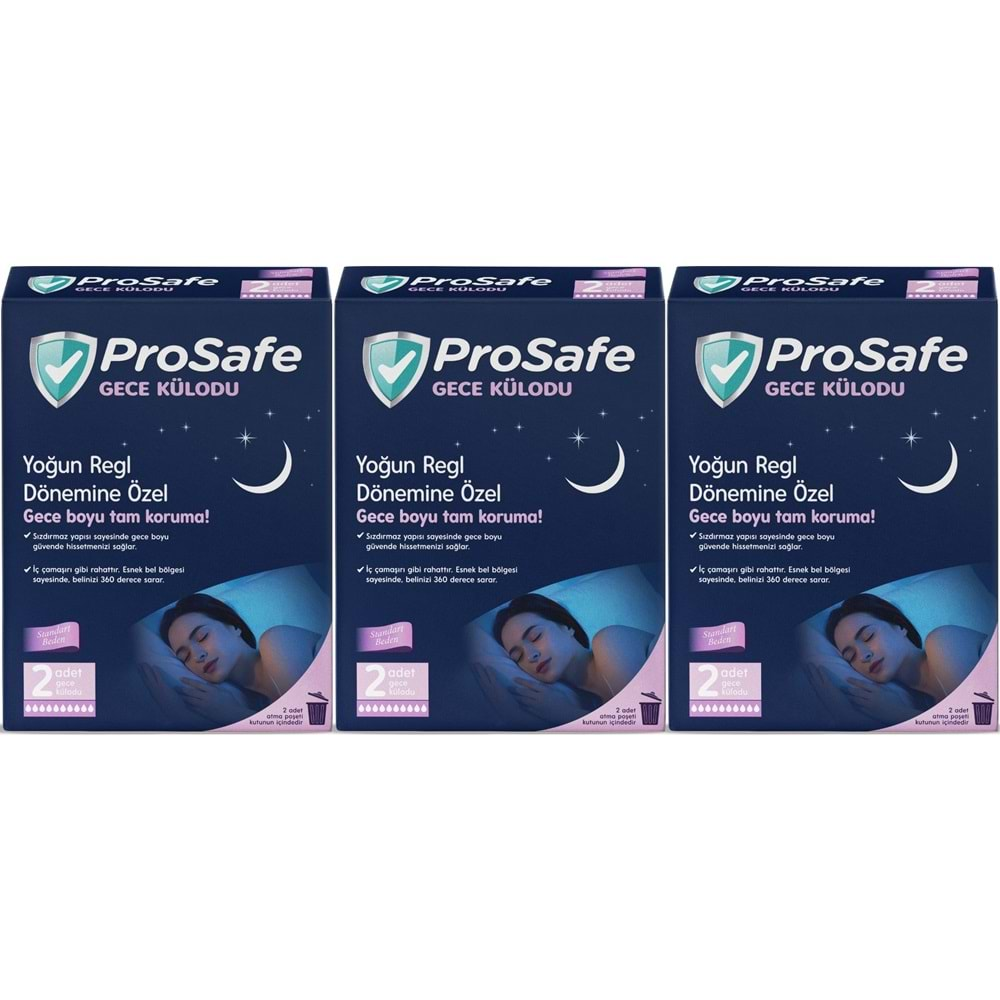 Prosafe Gece Külodu / Külot (Yoğun Regl Dönemine Özel) (6 Lı Set) (3PK*2)