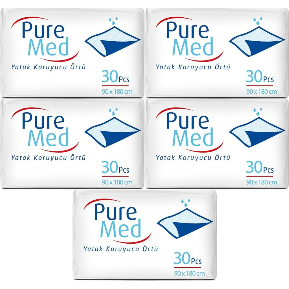 Puremed Hasta Yatak Koruyucu 90*180CM 150 Adet (5PK*30)