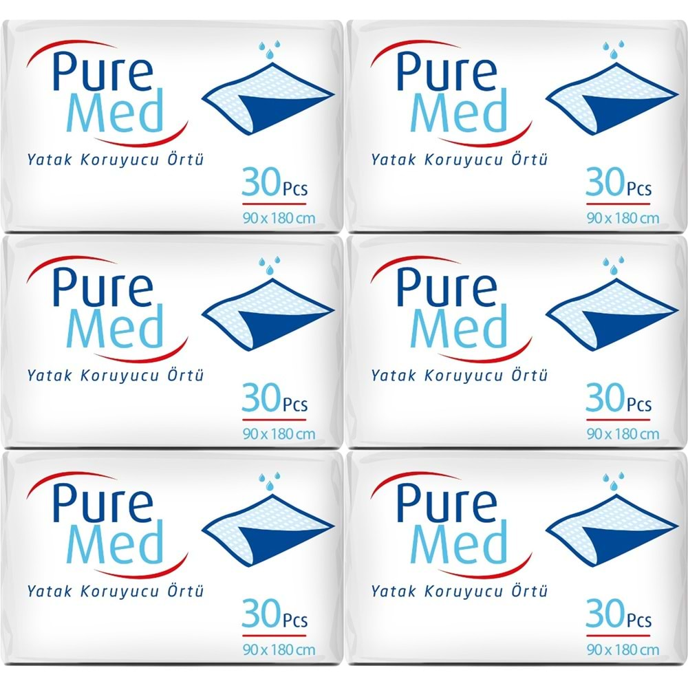 Puremed Hasta Yatak Koruyucu 90*180CM 180 Adet (6PK*30)