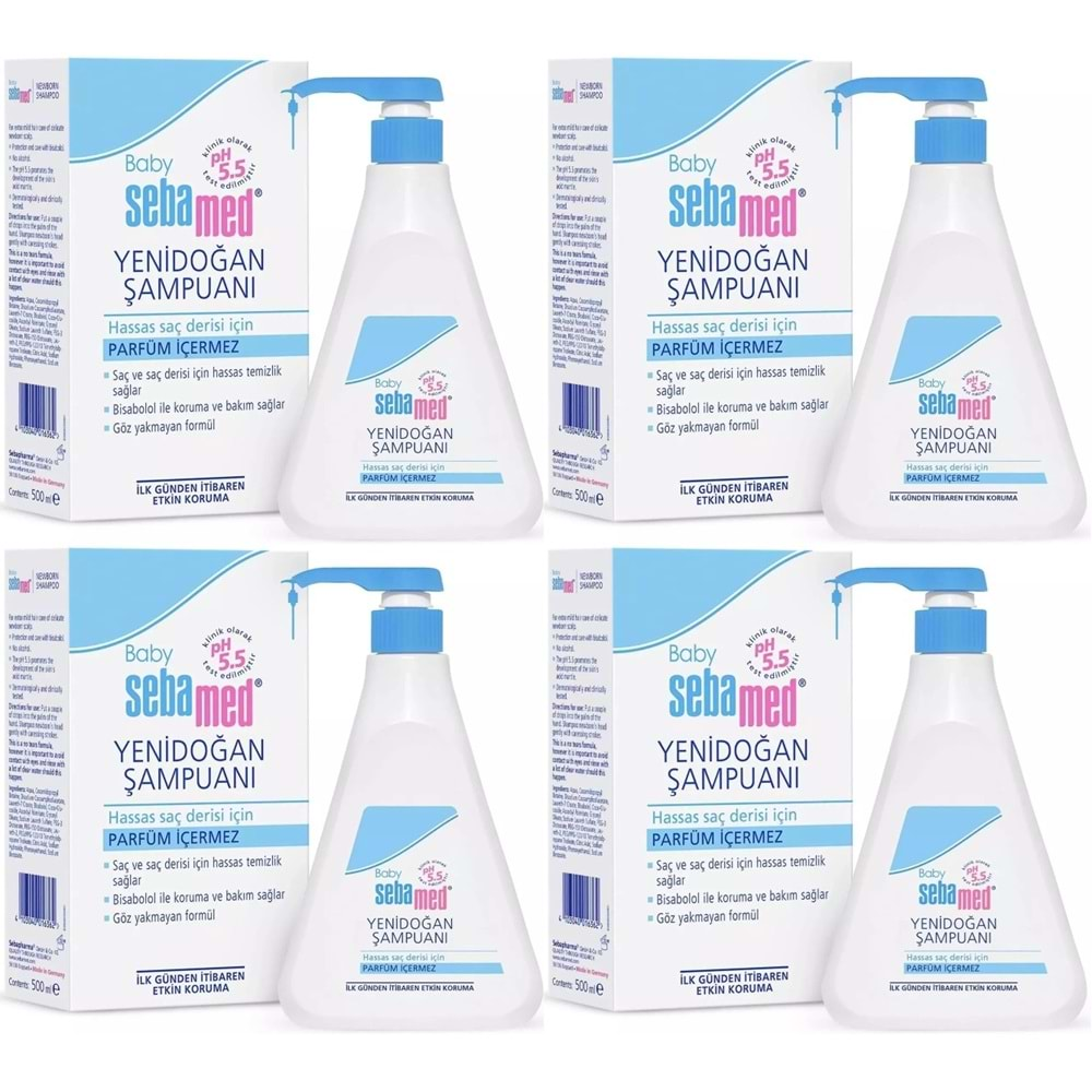 Sebamed Bebek Şampuanı 500ML Pompalı (Yenidoğanlar İçin) (4 Lü Set)